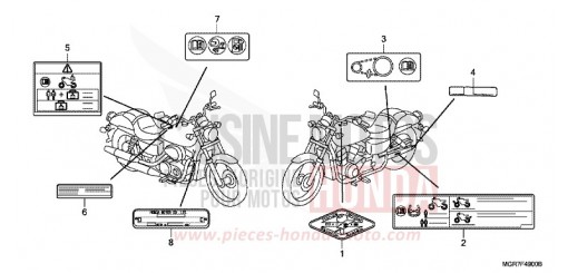 ETIQUETTE DE PRECAUTIONS VT750SB de 2011